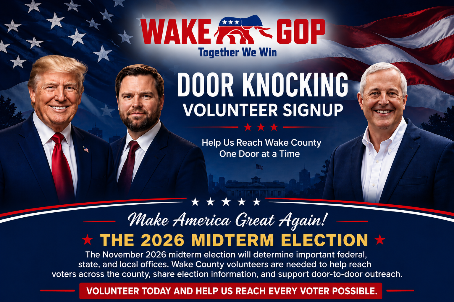 Wake GOP Door Knocking Volunteer Signup